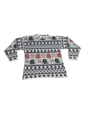 Nuggets Vintage Floral Patterned Acrylic Sweater Size Small